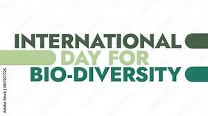International Day For Biological Diversity colorful motion graphics seamlessly loopable text animation on white background great for international day for biodiversity in may