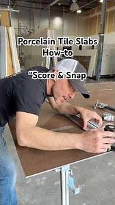 How to Score & Snap Porcelain Tile Slabs | Tile Panel ASMR Tutorial #porcelain #panel