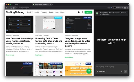 New Genspark browser brings AI assistant to every webpage