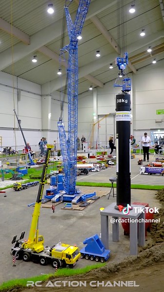 RC Construction Site Action with Trucks and Cranes