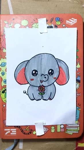 Cute Animal Drawing | How to Draw Elephant Easy Step by Step 🎨