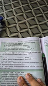 Q. 9. Compile a triple column cash book from the following tran... | Filo