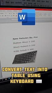 50K reactions · 4.7K shares | Text to table in ms word #msword #mswordtutorial #mswordtips #mswordtricks #computer #reels #reelsinstagram #reelitfeelit #reelsvideo | Vanya Classes | Facebook