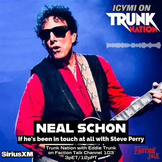 From yesterday’s show with Neal Schon . Full interview now on SiriusXM app. We covered a bunch on Journey and more ! | Eddie Trunk