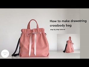 DIY drawstring crossbody bag | How to make a pink crossbody bag