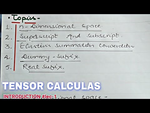 TENSOR ALGEBRA | LEC - 01