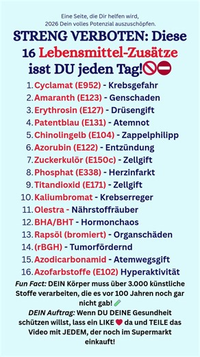 Die Gift-Liste: 16 Zusatzstoffe im Essen, die in anderen Ländern verboten sind!