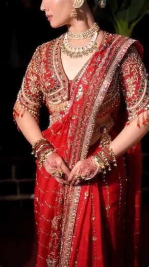 Royal Red Bridal Saree Look ❤️ | Stunning Indian Bridal Fashion ✨#BridalLook #RedSaree #BridalSaree