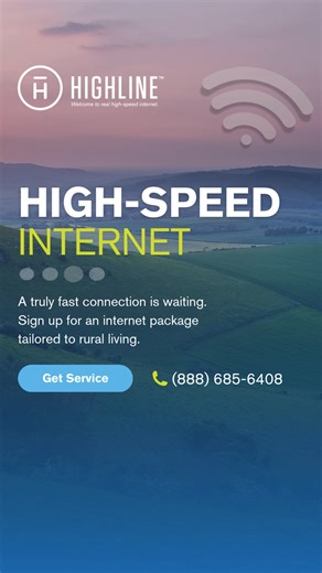 Fast internet awaits you! 🛜 Scrolling social media, checking emails, streaming your favorite shows, & working from home become easier with Highline Internet. ✅ Unlimited device connections! ✅ Amazing download speeds! 🚫 No data caps. No contracts. 📍Local-based service & support! Try us today & experience fast internet tailored for rural living. ⬇️, | Highline Internet