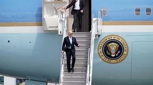 President Biden lands in Portland to talk about infrastructure and help with fundraising