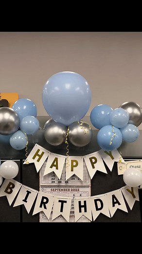 Office Birthday Decorations Ideas | Desk Decoration with Balloons