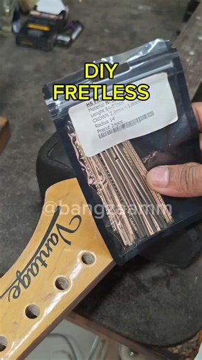 Bangzaamm on Instagram: "build my first fretless just $1 . . . . . . . . #guitar #guitarist #guitarplayer #luthier #reels #fyp"