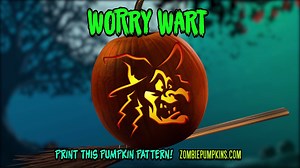 1.1K views · 66 reactions | Have you seen my latest original carving pattern? This Worry Wart is full of gloom. She struggles with her magic. She's always falling off her broom. It really is quite tragic. Available to print at: https://www.zombiepumpkins.com/worry-wart-pumpkin-pattern/514/ | Zombie Pumpkins! | Facebook