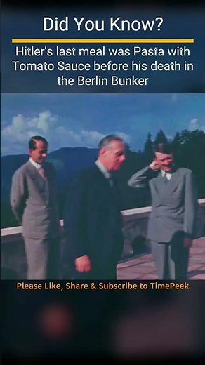 Hitler's Last Meal Before His Death -Did You Know #timepeek #history #hitler #ww2 #didyouknow #wwii