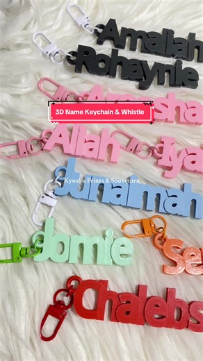 BEST SELLER 3D Name Keychains & survival whistles ✨ Get yours now! 🥰🥰🥰 #kyushuprintsnsouvenirs #iligancitybased #3D #customized #creality
