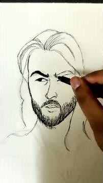 How to Draw Thor😱 Step by Step Sketch Tutorial 😲 thor Drawing for beginners 😍 #shorts