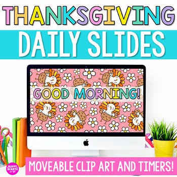 Thanksgiving Daily Slides November Powerpoint and Google Slides Templates Timers