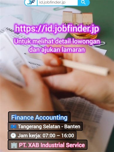 Lowongan Kerja sebagai Finance Accounting di PT XAB Industrial Service. Silahkan klik tautan berikut ini untuk melihat detail lowongan dan mengajukan lamaran: https://id.jobfinder.jp/job/show/159?utm_source=tiktok&utm_medium=social&utm_campaign=job #lokertangerang #lowongan #lokerfinance #lowongankerja #lokerAccounting
