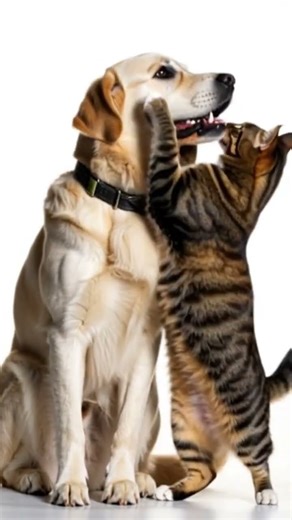 Dog and Cat Best Friends ❤️ Sweet Hug Moment!