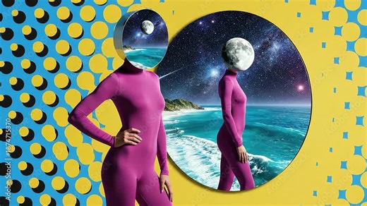 Futuristic Humanoid Figures in Sci-Fi Cosmic Environment 4K Motion Clip