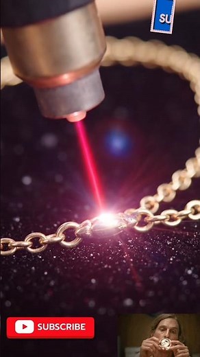 Laser Cleaning a Dirty Gold Necklace in Seconds#LASERTAGIOUS