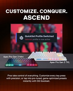 switch presets, unleash pro-level control, and ascend harder this holiday grind with the #ApexProGen3 keyboards! ⌨️ download the SteelSeries GG Software and unleash pro-level customization! 😉 #steelseries #steelseriesph #forglory | SteelSeries Philippines