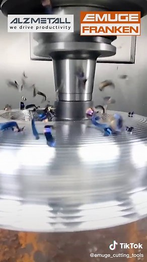 Amazing Steel Ramping w/ Emuge Time-S indexable screw-in milling cutter #machining #cncmachining #cncmachine #machinist #engineering #foryou #fyp