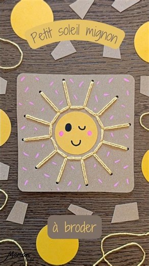 Petit soleil mignon à broder #kidsactivity #activiteenfants