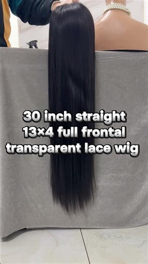 30 inch straight 13×4 full frontal Transparent lace wig #lthair #straighthair #hairfactory #wigs