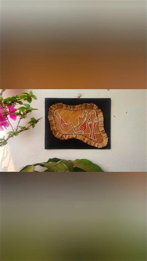 Reusing Blinkit Bag Make Wall Hanging/ / Brown Paper Bag Craft Ideas #shorts #diy #wallhanging #art