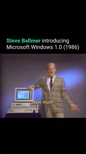 Grow As Entrepreneurs on Instagram: "In 1986, Microsoft launched Windows 1.0 with a high-energy pitch from Steve Ballmer, marketing it as a revolutionary operating system at just $99. The software came bundled with 10+ tools, including MS-DOS Executive, Notepad, Paint, and even the game Reversi. The pitch was ahead of its time—mixing humor, product demos, and pop culture references like Miami Vice to position Windows as a must-have. Ballmer’s infomercial-style delivery helped shift the public pe