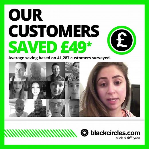The simple way to buy car tyres online and get them fitted at over 2000 UK locations! Watch these reviews from real blackcircles.com customers. Already purchased tyres from us? Please tell us about your experience and upload a photo of your new tyres! Not purchased yet but have a question? Don't hesitate to ask! | Blackcircles.com | Facebook