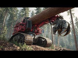Extreme Logging on Dangerous Slopes! Advanced Forestry Machines and Timber Processing