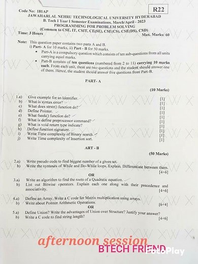 PPS R22 regulation question papers