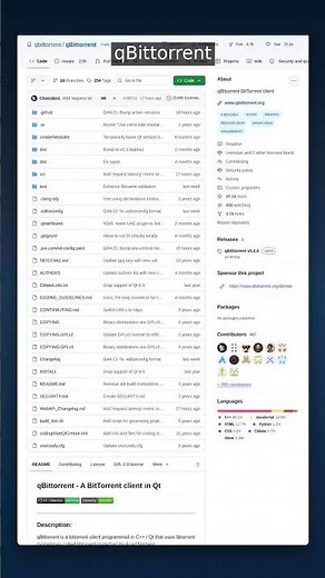 37K+ Stars • Torrent Client | qBittorrent — Fast & Open-Source #shorts