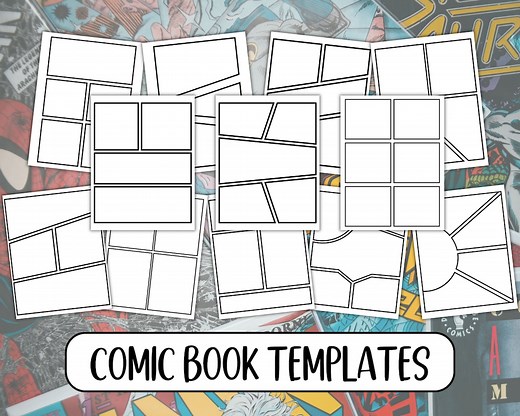 Blank Comic Strip Template: 30 Page Comic Book (PDF and PNG Download) - Etsy