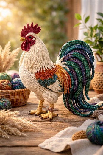 Majestic Rooster Amigurumi Crochet Guide - PDF Guide