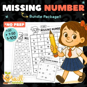 Missing Number Worksheets Bundle | Count 1–100 | Differentiated Math Practice
