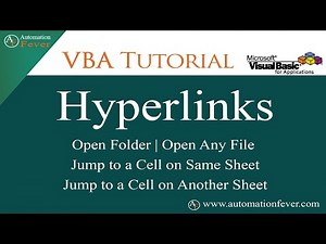 Hyperlinks - Open Folder/File & Jump to a Cell in VBA | Excel VBA Tutorial in Hindi