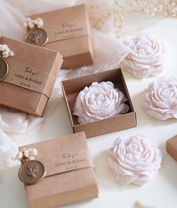 Peony Soy Wax Candle Wedding Favors: Custom Flower Scented Candle Favors for Bridal Shower - Etsy