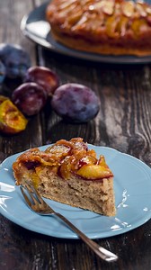 Indulge in a slice of warmth with this Plum Upside Down Cake. Perfect for sharing hugs and smiles this fall! | Home Cooking Adventure