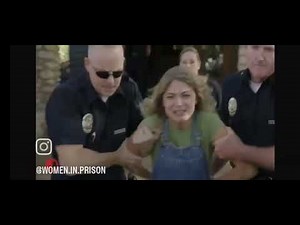 Handcuffed woman crying during arrest