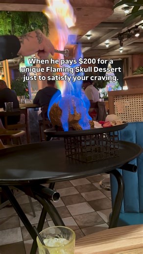 Melesa Manley on Instagram: "That’s LOVE ❤️ Flaming skull was $38 but we bought drinks and we paid almost $200 plus tips. If you visit Vegas try this flaming skull dessert at @chica_restaurante located inside The Venetian. #flamingskull #vegas #dessert #travel enjoylife"