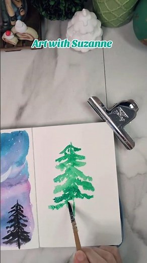EASY Watercolor Christmas Tree Painting 🎄 #christmas #watercolor #painting