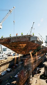 873K views · 4.4K reactions | The $20 Billion Sea Monster? Look at the size of this deck! CVN-81 USS Doris Miller is rising. A steel beast. But in the age of cheap drones, is building one giant target a strategic disaster? ⚓ . . #military #usa #USNavy #CVN81 #USSDorisMiller #AircraftCarrier #FordClass #Shipyard #Engineering | Military Addict | Facebook