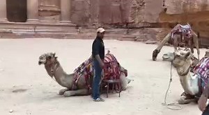 Took in the full experience at Petra. The amazing treasury in the background. | Jeff Gutt