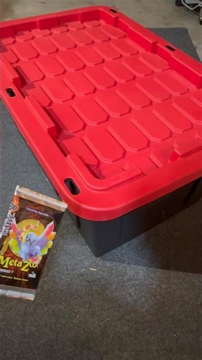 Opening a Native Metazoo pack with a storage tote