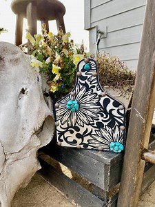 Cow Tag | Western Home Decor | Genuine Cowhide Wall and Shelf Decor | 8” *made to Order - Etsy