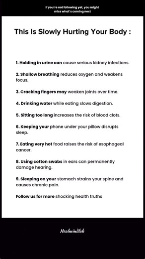 9 Daily Habits That Are Secretly Damaging Your Health ⚠️