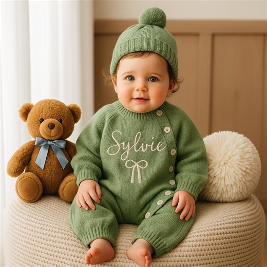 Personalized Embroidered Baby Romper Set, Custom Cotton Bodysuit & Hat - Etsy UK